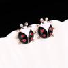 Korean Ladybug Beetle Stud Earrings - Retro Japanese Style, Fun and Versatile Ear Accessories, 2024 Collection