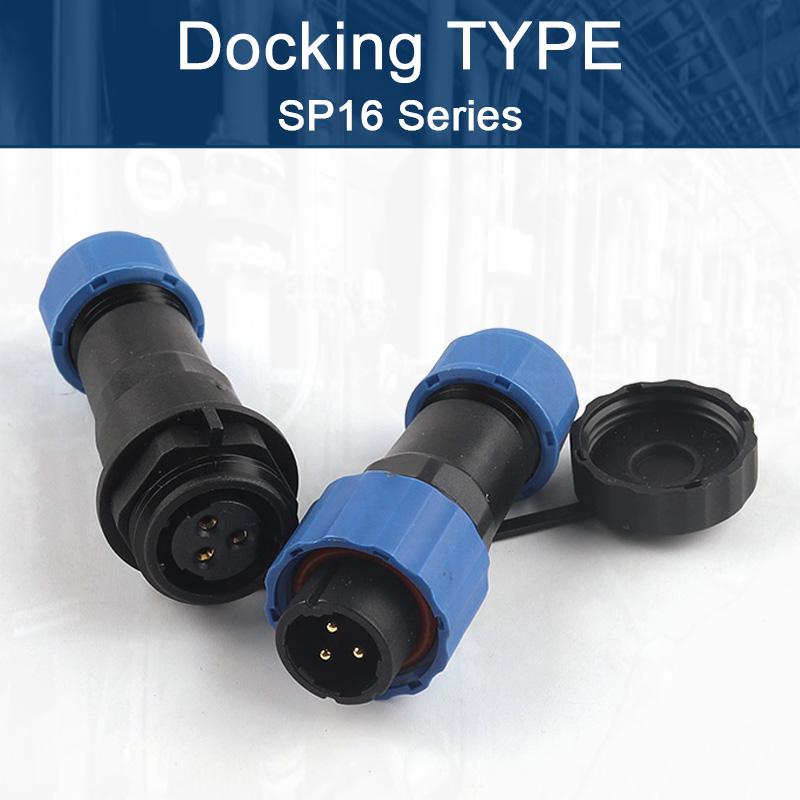 Conector impermeabil SP16, conector de cablu cu 2/3/4/5/6/7/8/9 pini, piuliță de aviație/flanșă/andocare/conector pătrat pentru montare pe panou