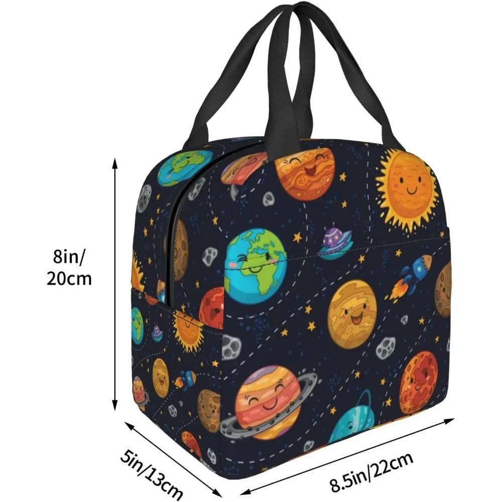 Space Planet Insulated Lunch Bag for Kids Solar System Lunch Box Universe Galaxy Cooler Bag for Boys Girls School Travel Picnic