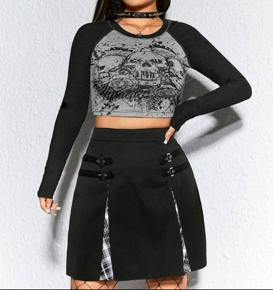 2026 Autumn/Winter Retro Street Style Y2K Printed Slim Fit Women's Tops