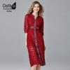 Ethnic Plus-Size V-Neck Cheongsam Dress with Elastic Waist - Bohemian Retro Style for Spring & Autumn