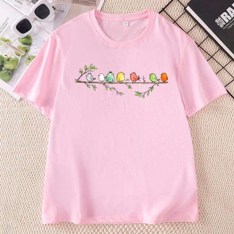 Birdwatching T Shirt Unisex Unisex Cute Bird Tee Cotton Short Sleeve Crew Neck Printed TShirt Casual Comfortable Summer Clothes