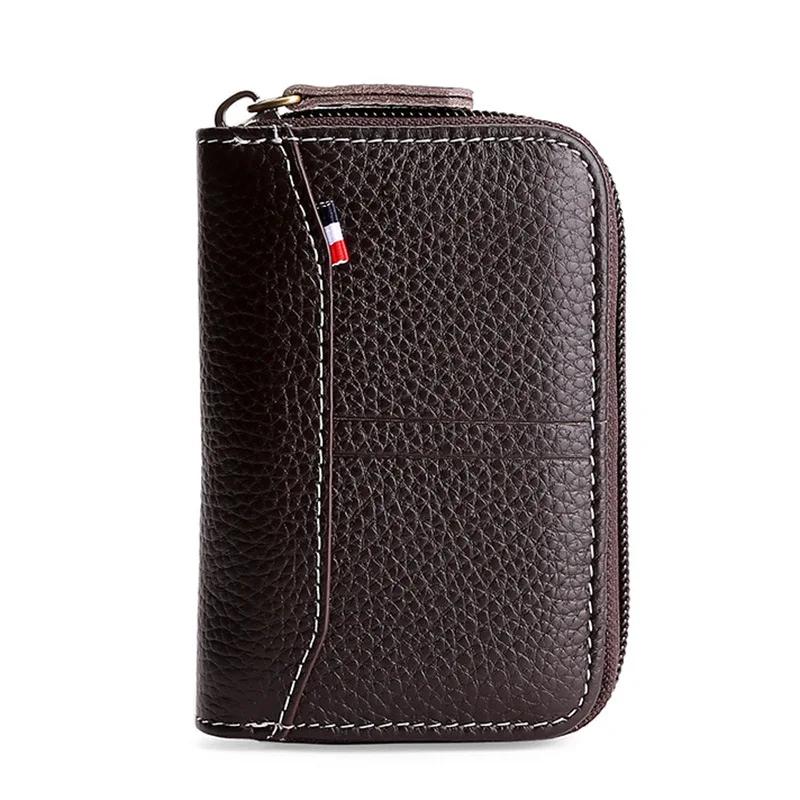 Herren Kartenhalter Business Damen Kreditkartenhalter Echtleder Hülle Für Bankkarten Geldbörse Rfid Münzbörse Carteira Masculina