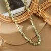 Vintage Style Natural Stone Beaded Clavicle Necklace - Handmade High-End Fashion Choker