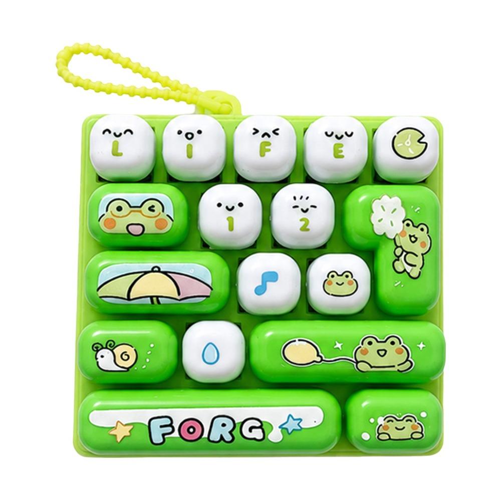 Pressable Keys Fingertip Button Keyring Cartoon Stress Relief Fidget Toy Travel Use