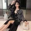 Fashionable Short Coat for Women  Elegant Black Plaid Blazer