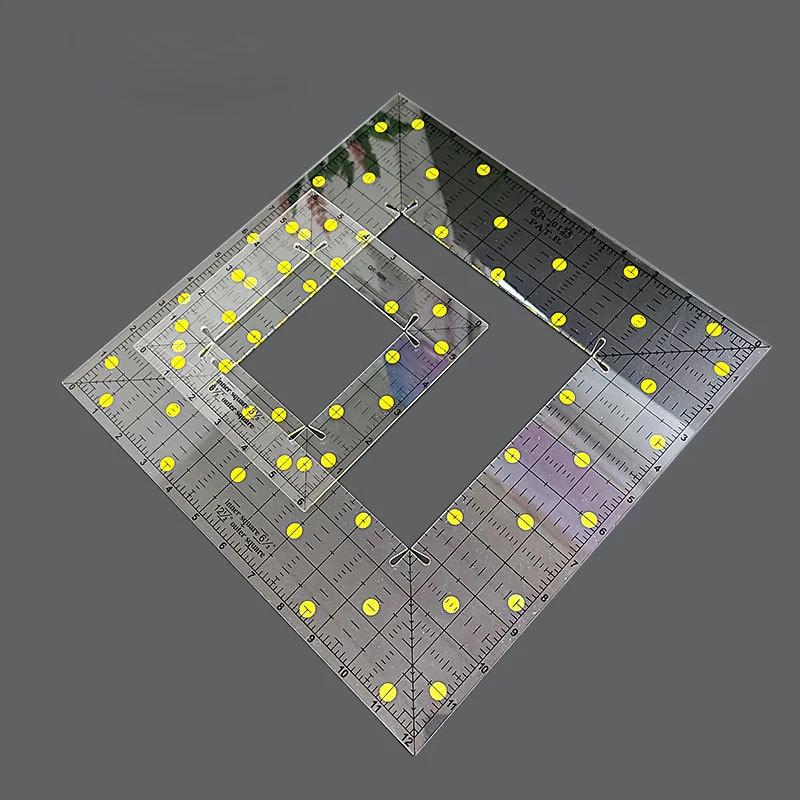 Acrylic Square Ruler Clothing Tailor Ruler Patchwork Ruler Middle Cutout Design Sewing Accessories Seam Needlework Stitch