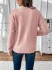 Women's V-Neck Heart Pattern Sweater - New for Autumn/Winter 2026, Casual Patchwork Long Sleeve Knit Top