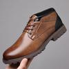 Fashion Vintage Men Shoe New Autumn Winter Boots High Quality Men's Leather Boots Lace-up Side Zipper Men's Ankle Boots Large Size 39 48