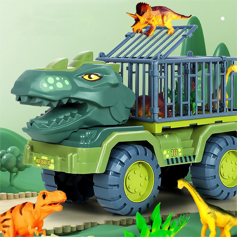 Children Dinosaur Engineering Car Toys Kids Large Size Transport Excavator Vehicles Carrier Truck Toy Pull Back Vehicle Gifts