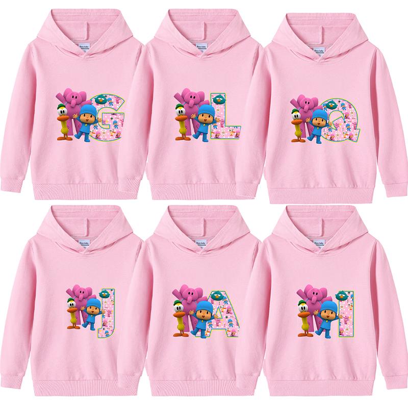 Sweat à capuche Pocoyo pour enfant tout-petit Kawaii Manches longues Filles garçon Hiver Fin Sweat-shirt Mode Imprimé Chaud Hauts pour enfants Cadeau