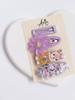 Handmade Lilac Flower Garden Hair Clip Set Snap Clips & Mini Claw Hair Accessories for Kids 4 Pcs