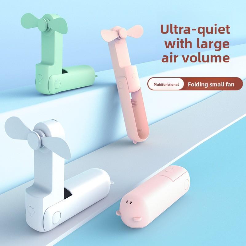 Mini Double Head Handheld Fan Desktop Office Outdoor Folding Big Wind USB Student Portable Electric Fan