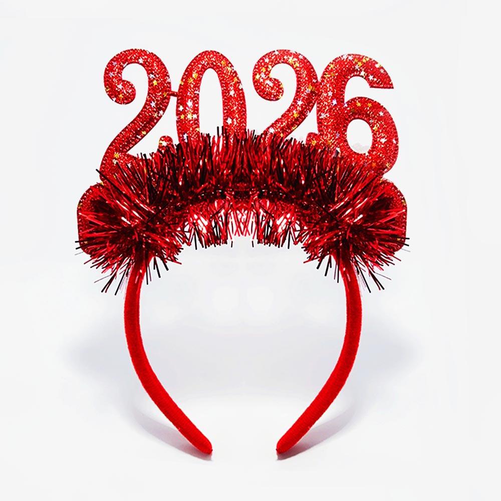 

1/4 шт. 2026 Блестящие Цифры Повязки на Голову Звезда Цветная Полоска Повязка на Голову Рождественская Вечеринка Канун Нового Года Украшение Для Взрослых И Детей