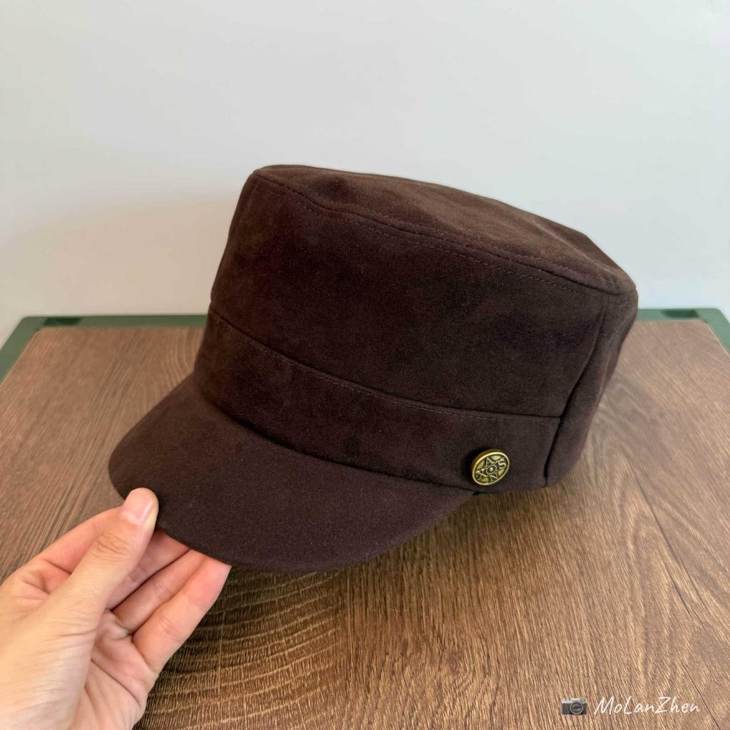 Korean suede velvet flat-top equestrian hat autumn and winter temperament retro cap literary and versatile British style newsboy hat
