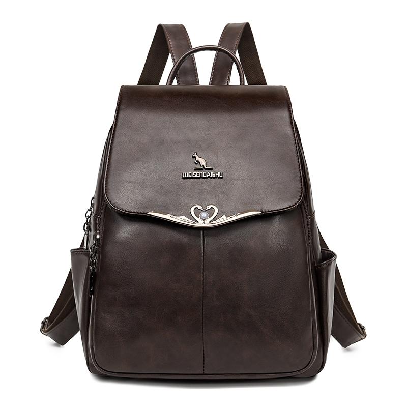 Women's Retro Backpack Soft Leather Travel Backpack