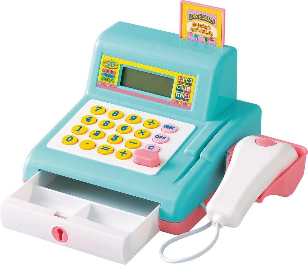 Ishikawa Toys Gokko Exciting Shop Cash Register W22.5 X H17 X D12.5cm Light Blue