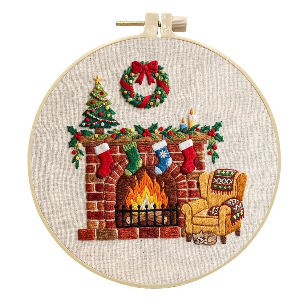 Santa Claus Christmas Embroidery Kit DIY Needlework Craft Punch Needle Kits Beginners
