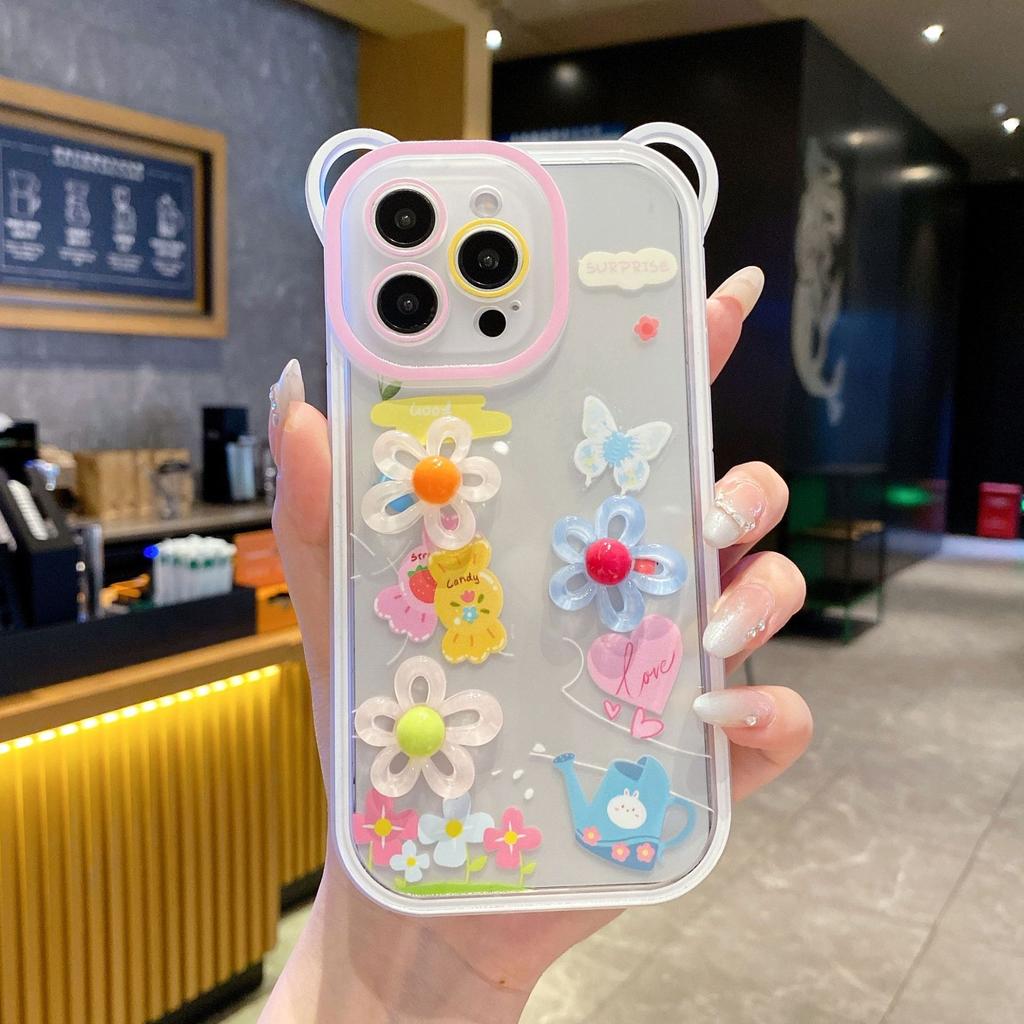 The New Three-dimensional Flower Bracelet Mobile Phone Case Is Suitable for Huawei MATE60PRO Anti-drop Soft Case P70 Lanyard Girl Style