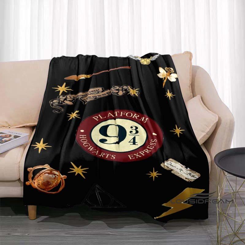 Fantasy-Abenteuerfilm-Thema 3D-gedruckte Decke Harry Potter Warm Gemütlich Flanell-Überwurf Geeignet für Schlafzimmer Sofas Betten