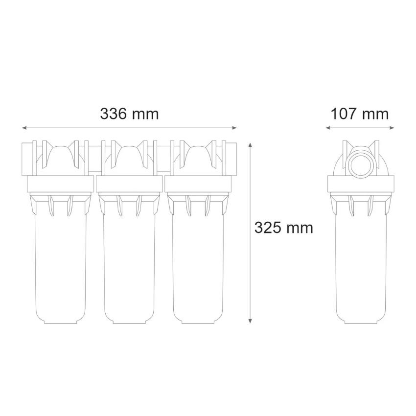 Triple 3-Stage Filter Housing With 1" Connection