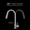 Stainless Steel Pull-out Kitchen Faucet with Hot/Cold Anti-Splash Sprayer for Sink and Basin