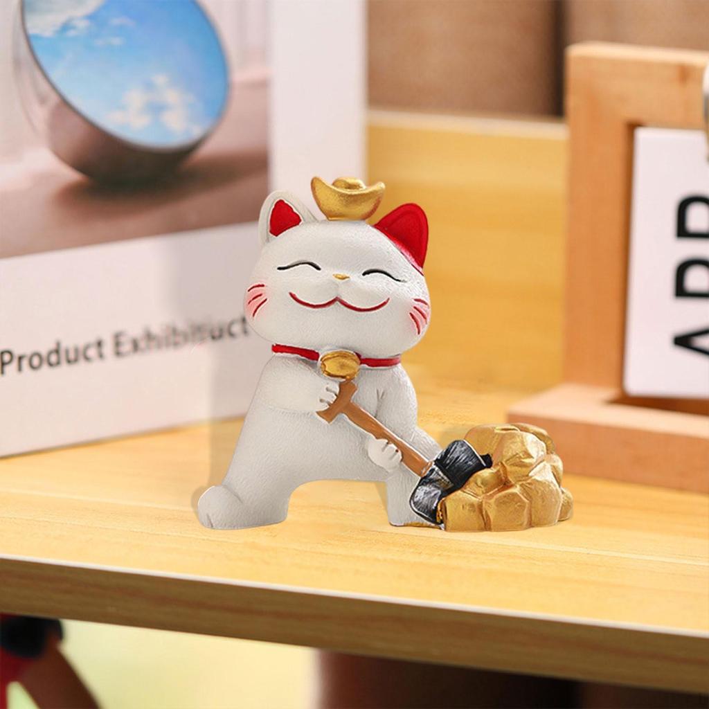 Glückskatze Figur Tierskulptur für Heimdekoration und Geschenke