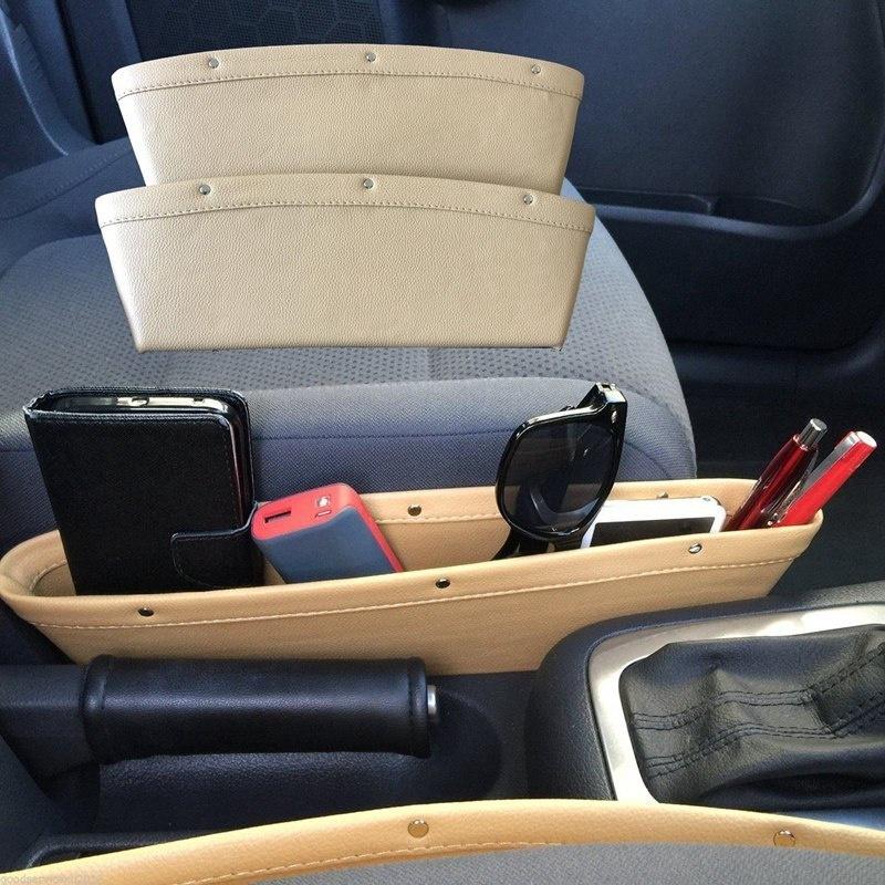 Mobile Oppbevaringsbokser Container Sete Organiseringsboks Spaltegap Lomme Oppbevaringsboks Lot Skinn for bøker