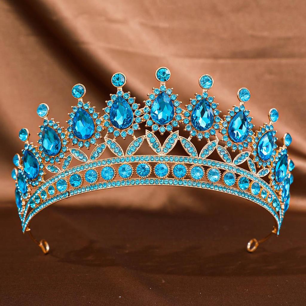 European & American Tiara Bridal Headwear: Princess Crown with Alloy & Inlaid Diamonds