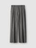 Pokeopeiseu Herringbone Stripe Wide Trousers Gray