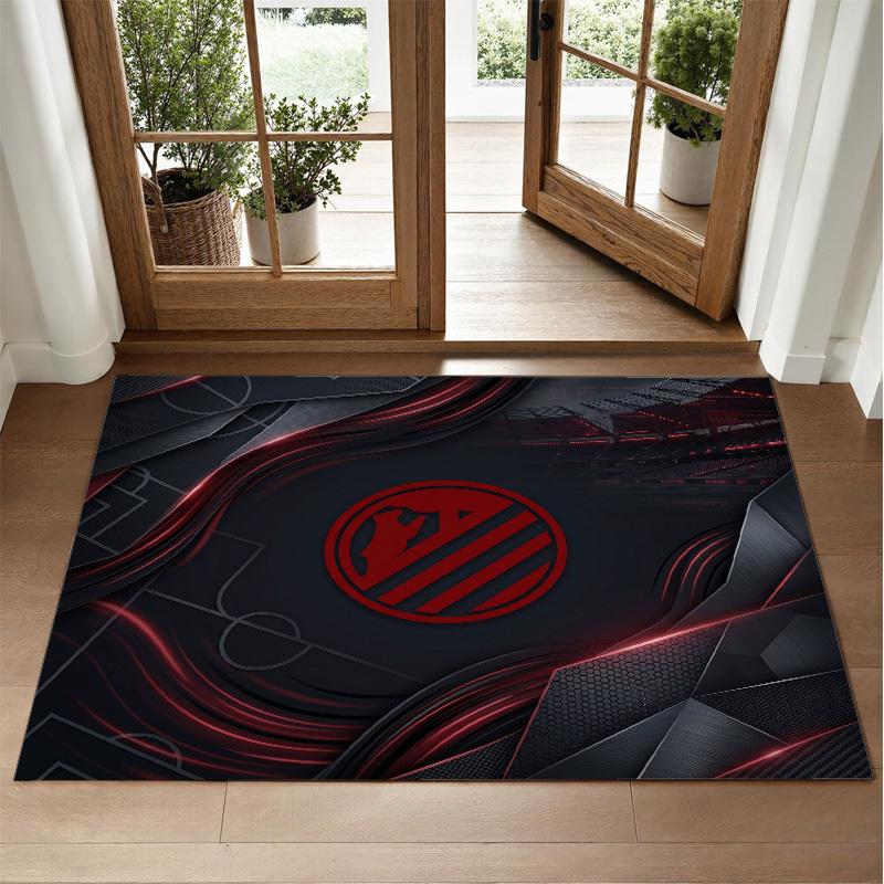 Covor din Catifea Cristal cu Design Atletico Madrid Covoraș Decorativ Moale pentru Dormitor Intrare