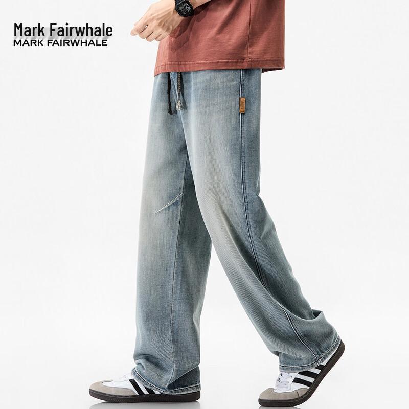 Mark Fairwhale Men's Tencel Lyocell Loose Straight Jeans