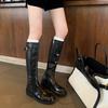 Anti-slip Shoes, Retro Chunk-heeled Thick-soled High Boots for Women in Autumn and Winter Devotion