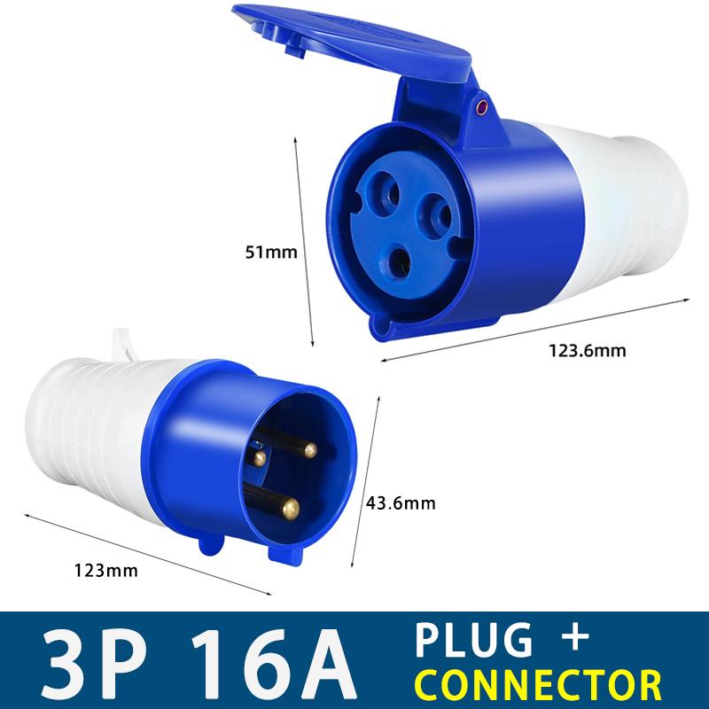 240V 16A Car Connection Plug Adapter 3 4 5PIN Mains Hook Up Site Socket for Caravan Motorhome Camping Power Supply