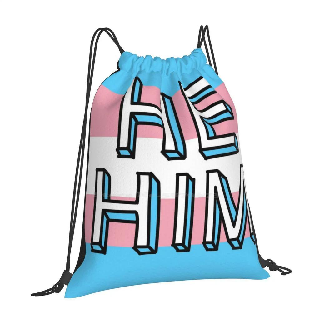 He / Him Bag Backpack For Men Women Girls Teenage He Him Pronouns Lgbt Pride