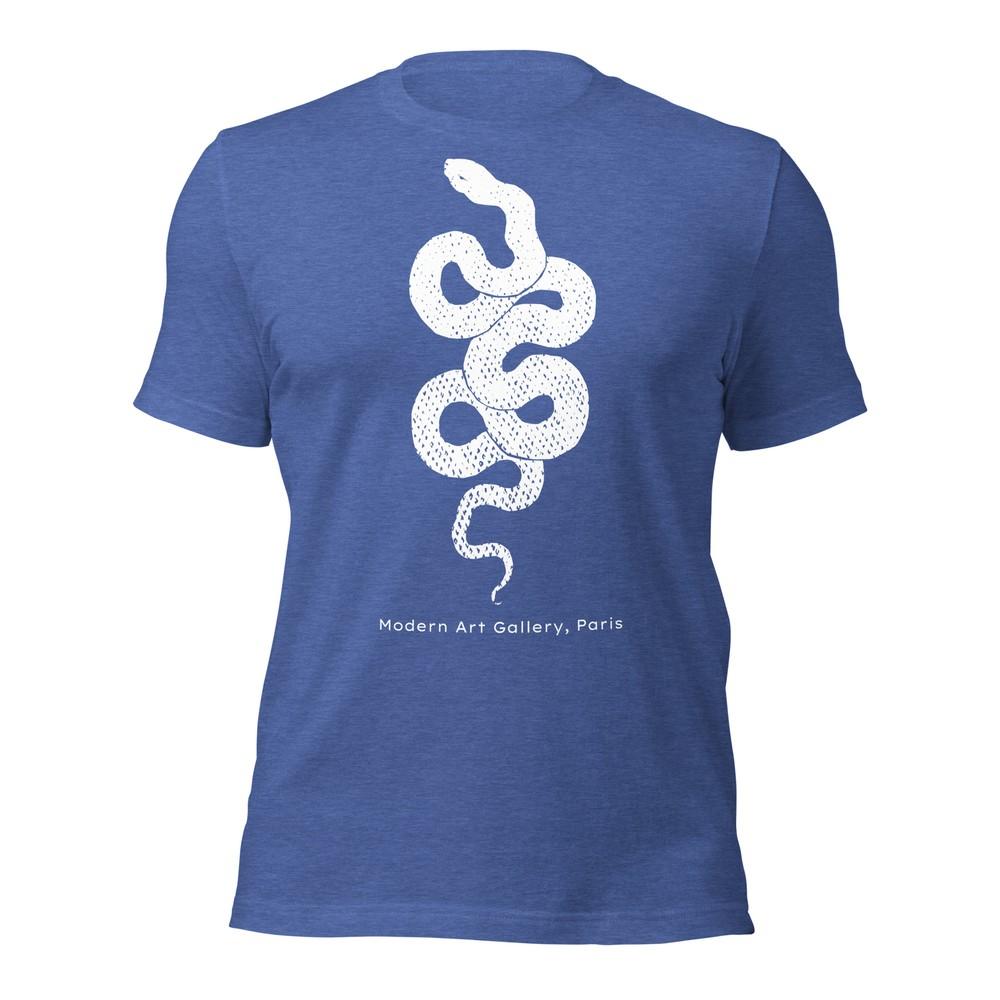 

White Snake Print T-shirt Modern Art Gallery Paris Soft Nature Lovers Tee XS-5XL Unisex T-Shirt XL