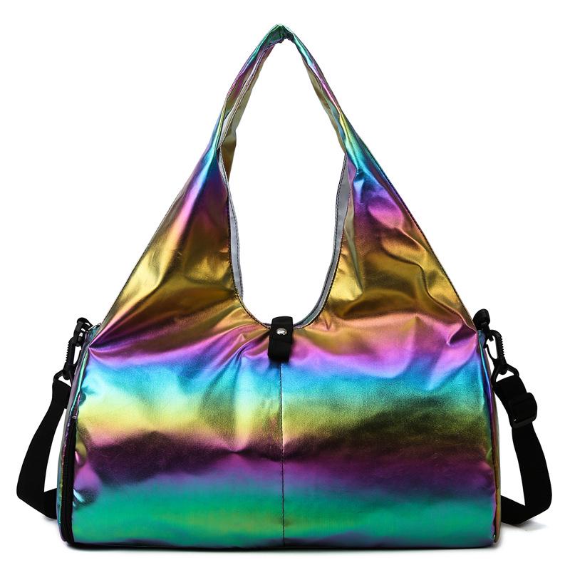 Holographic Laser Travel Bag: Wet/Dry Separation, Multifunctional Pearlescent Yoga & Fitness Luggage