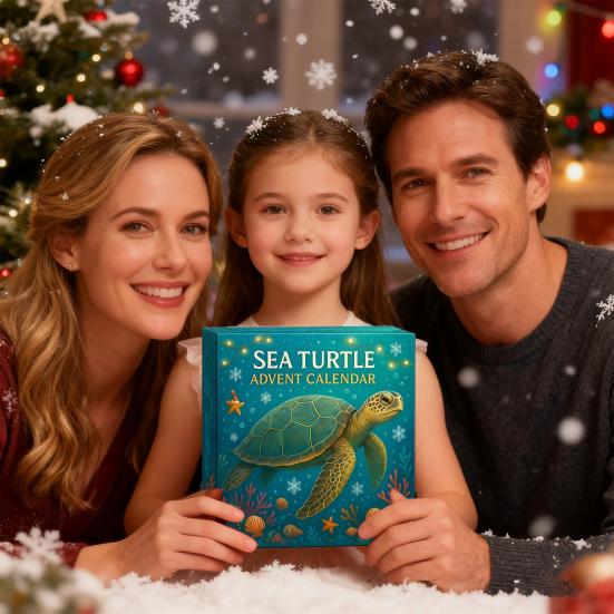Sea Turtle Advent Calendar Ocean-Inspired Christmas Countdown Calendar 24 Cute Sea Turtle Decorations Holiday Gift for Kids Collectors