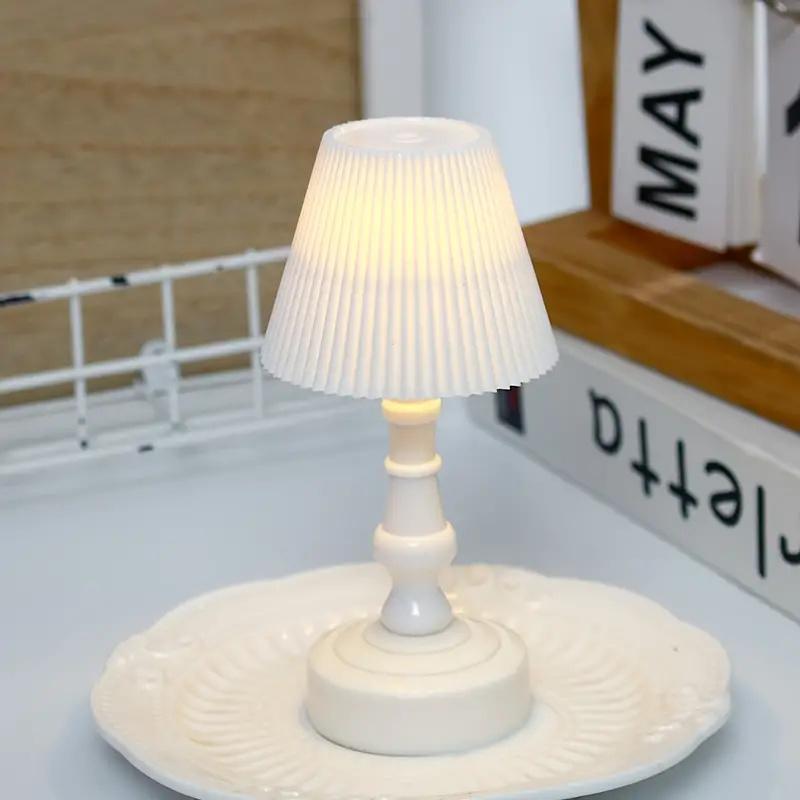Pleated Shellflower Bud Button Battery LED Table Lamps Desk Night For Bedroom Dining Night Light Simple Modern Decoration