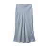 D Satin Midi Skirt With Wrinklefree Fabric For Casual Streetwear Women