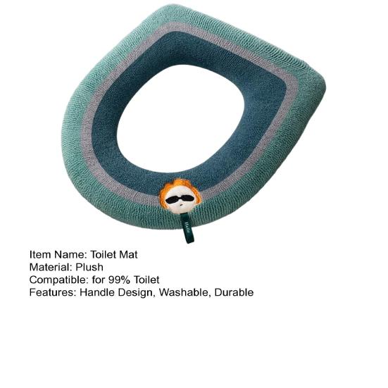 Teplá předložka na WC ve tvaru O, útulný koupelnový kobereček s držadlem, minimalistický design, koupelnová předložka, koupelnové doplňky