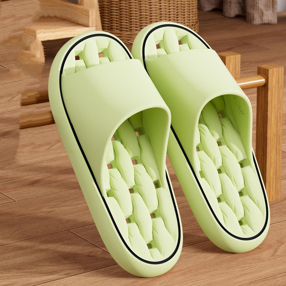 Массажные нескользящие тапочки Stepping Shit Feeling Slippers EVA нескользящие антизапаховые 36/37 зелёный