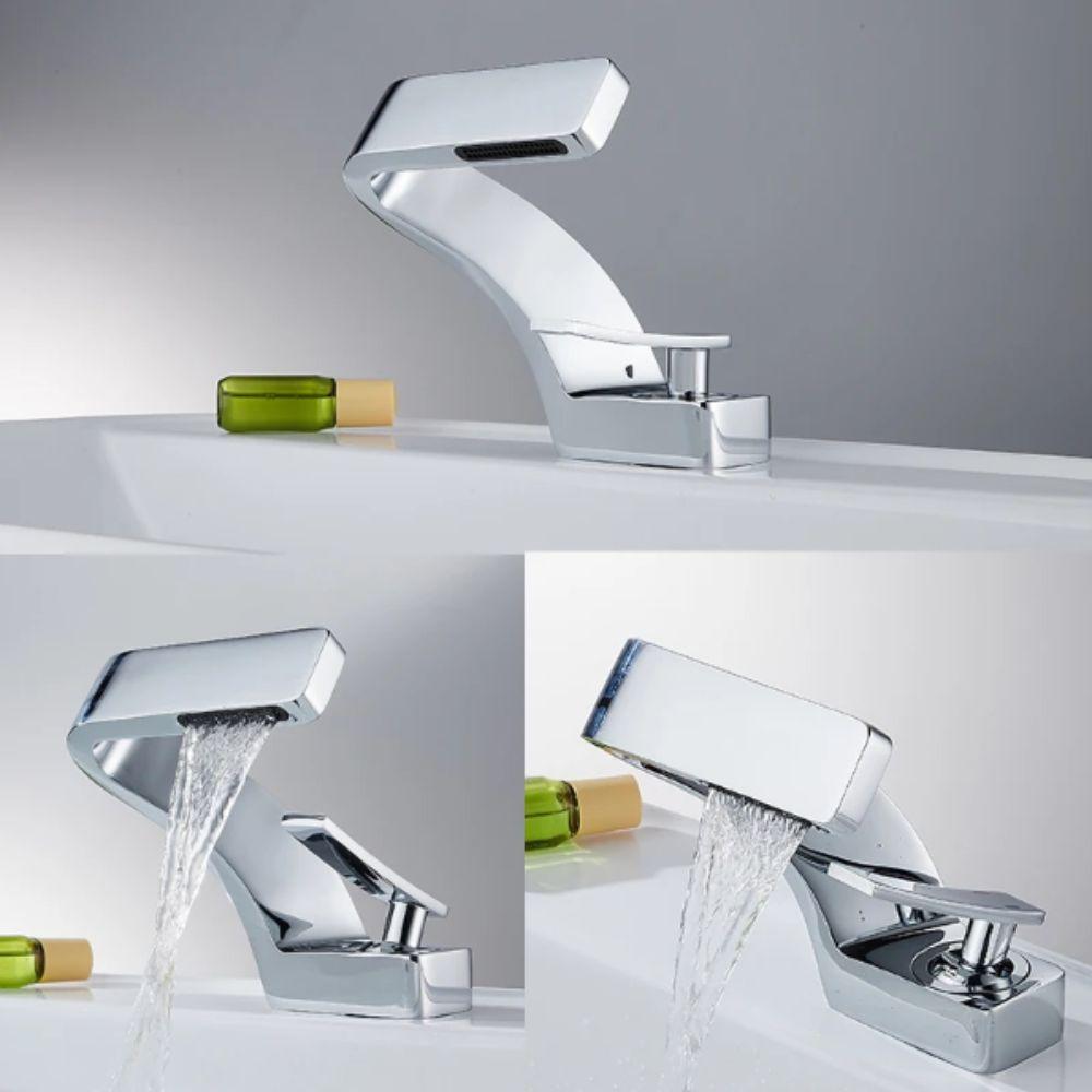 Brushed Gold Basin Faucet Black Chrome Mixer Tap Luxury Finish Deck Mounted Faucet  Basin Sink