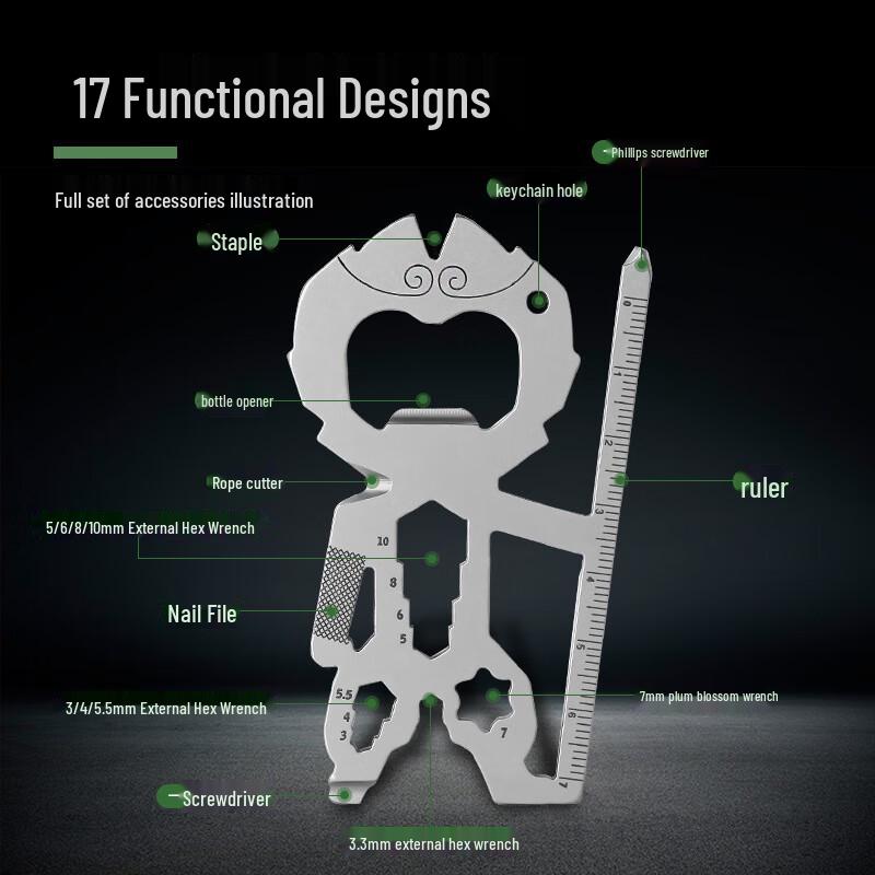 Multi-function Tool Card Keychain