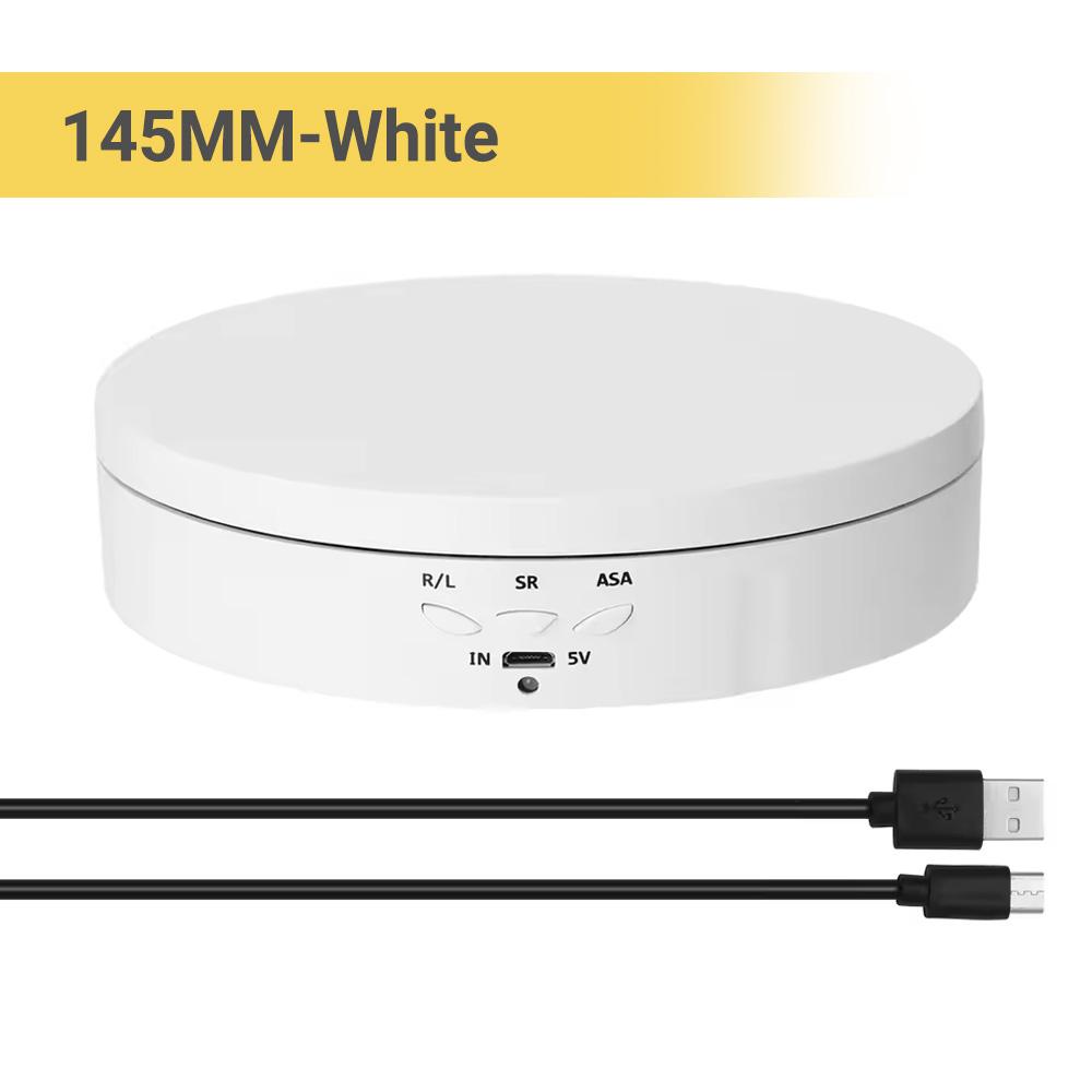 Multipurpose Rotating Turntable 360° Motorized Display Stand with 3 Speed Modes for Product Photography Jewelry & Model Display