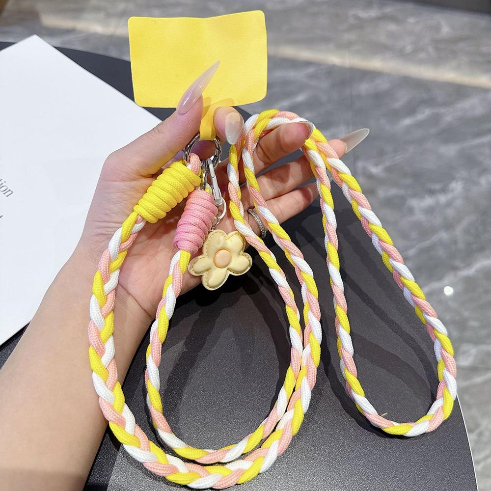 Universal Fit Anti-Lost Phone Crossbody Lanyard Hand-Woven Colorful Phone Case Hanging Rope Dopamine Style Phone Chain Pendant