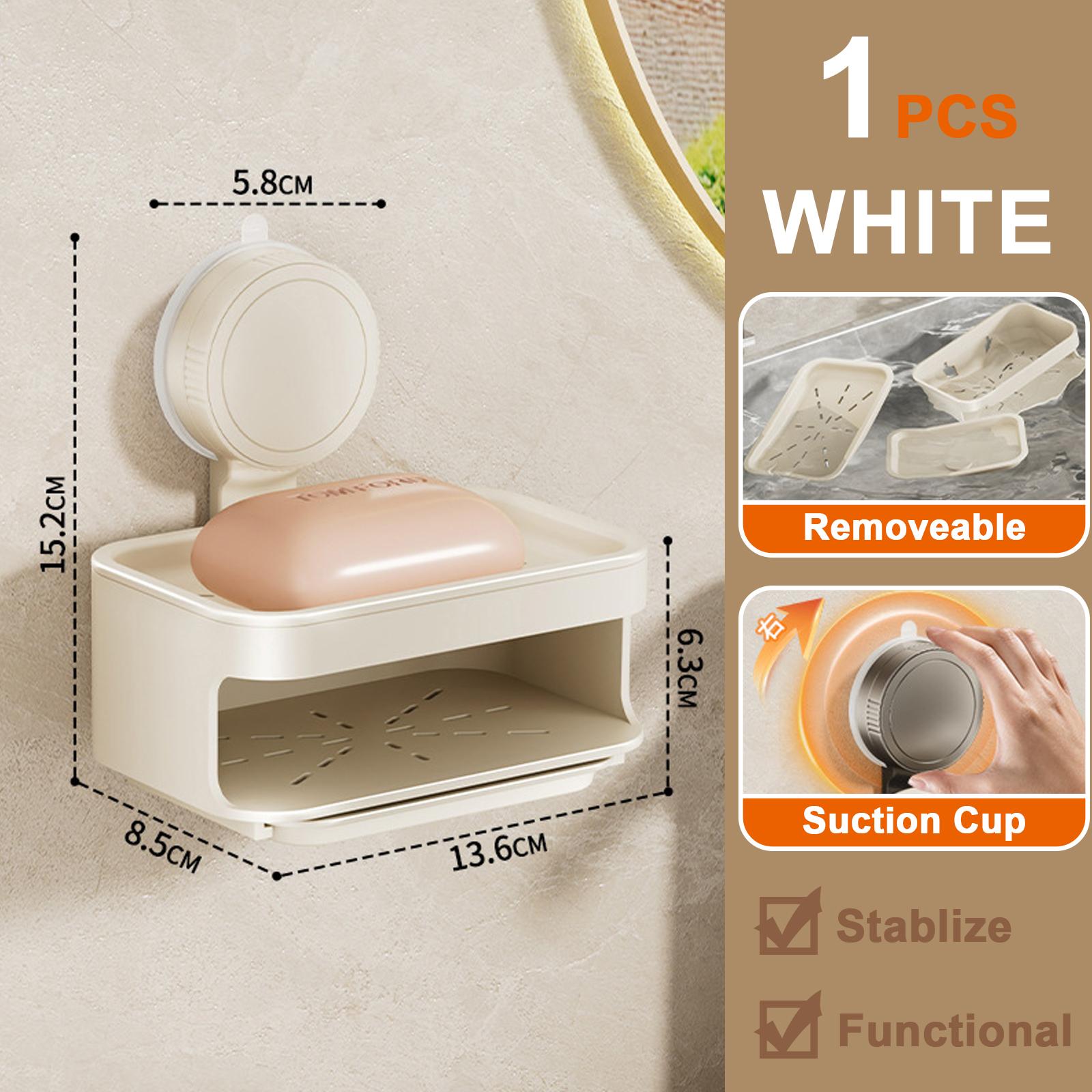 1 шт. Двухъярусный контейнер для мыла Настольная мыльница для ванной Держатель Самодренирующаяся мыльница на присосках для аксессуаров для ванной