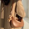 Women's Maillard Style Cowhide Dumpling Crossbody Bag - Trendy Spring/Summer 2025 Shoulder Bag