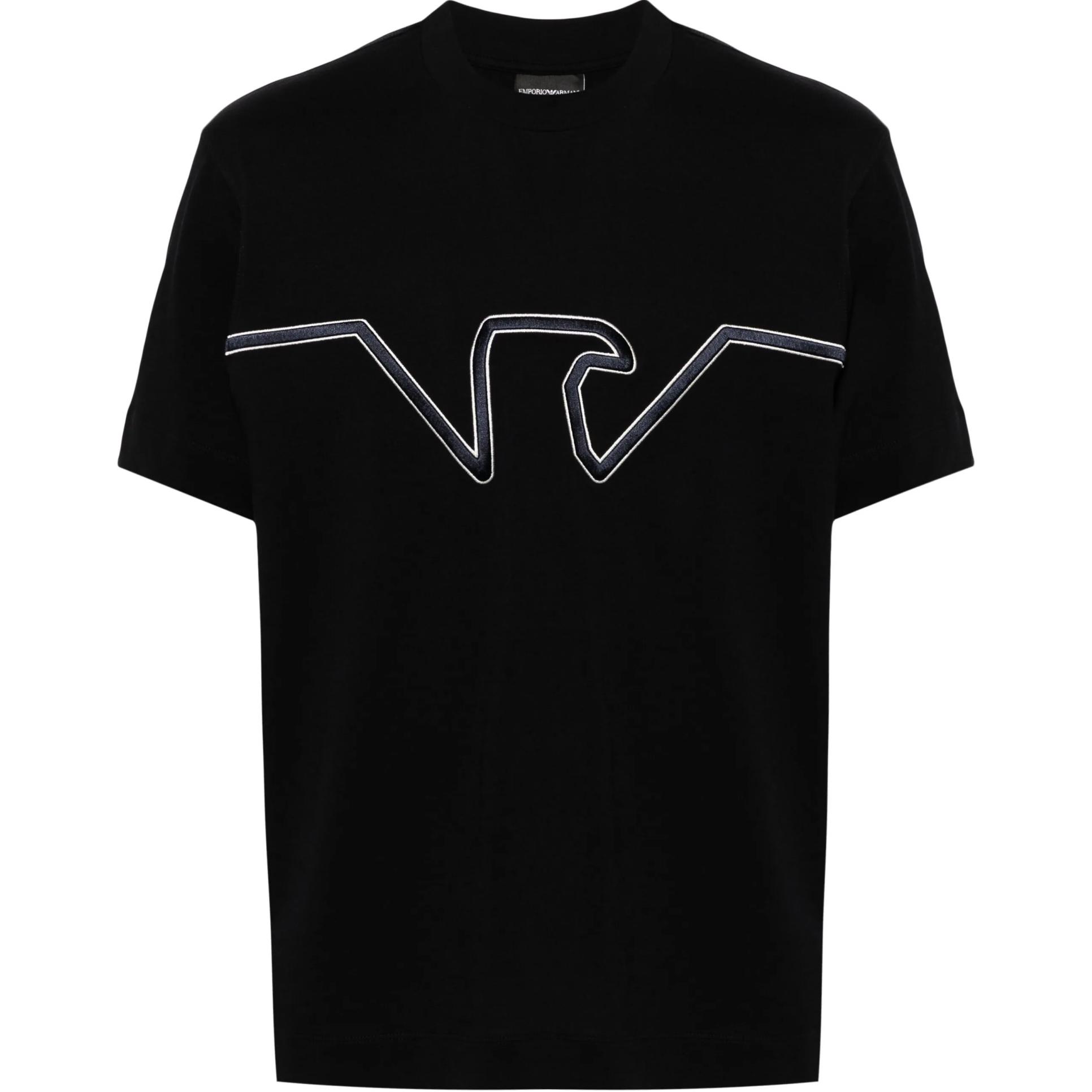 Emporio Armani Ss24 Logo Embroidered Crew Neck Pullover Straight Fit Short Sleeve T-Shirt Men Tops Navy-Blue 6D1TQ9-1JWZZ-09U2 L 11550₽