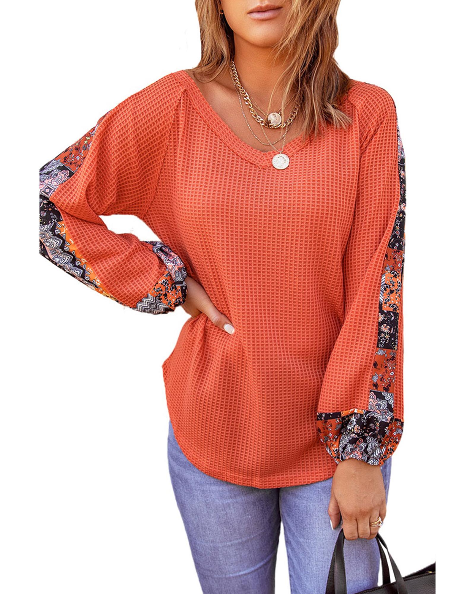 

Azura Exchange Eyelet Thermal Knit Top L оранжевый